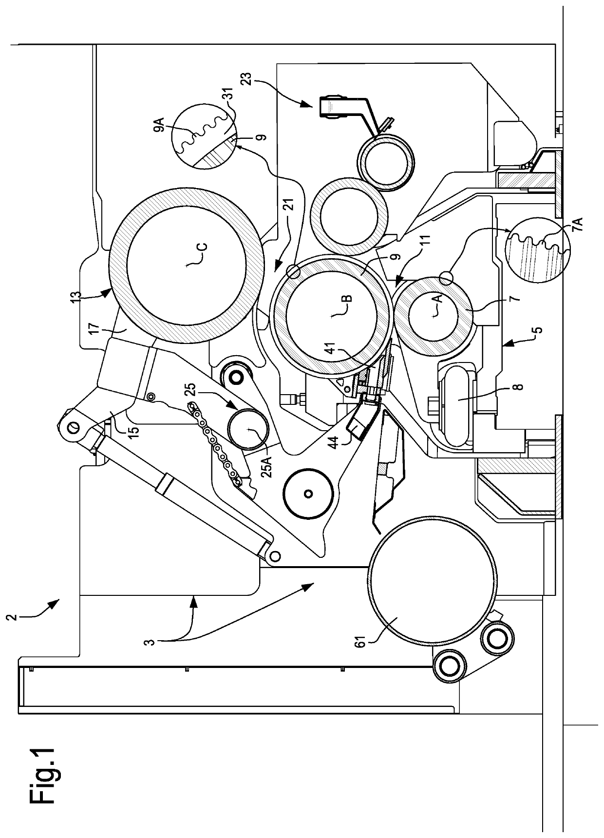 Single facer for producing single face corrugated paperboard, and related method