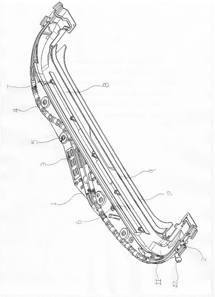 Front frame structure of skylight of automobile