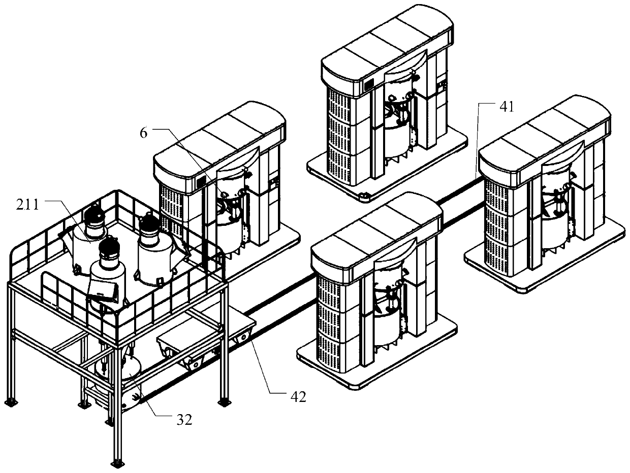 A lithium-ion battery positive and negative electrode slurry mixing production line and production process