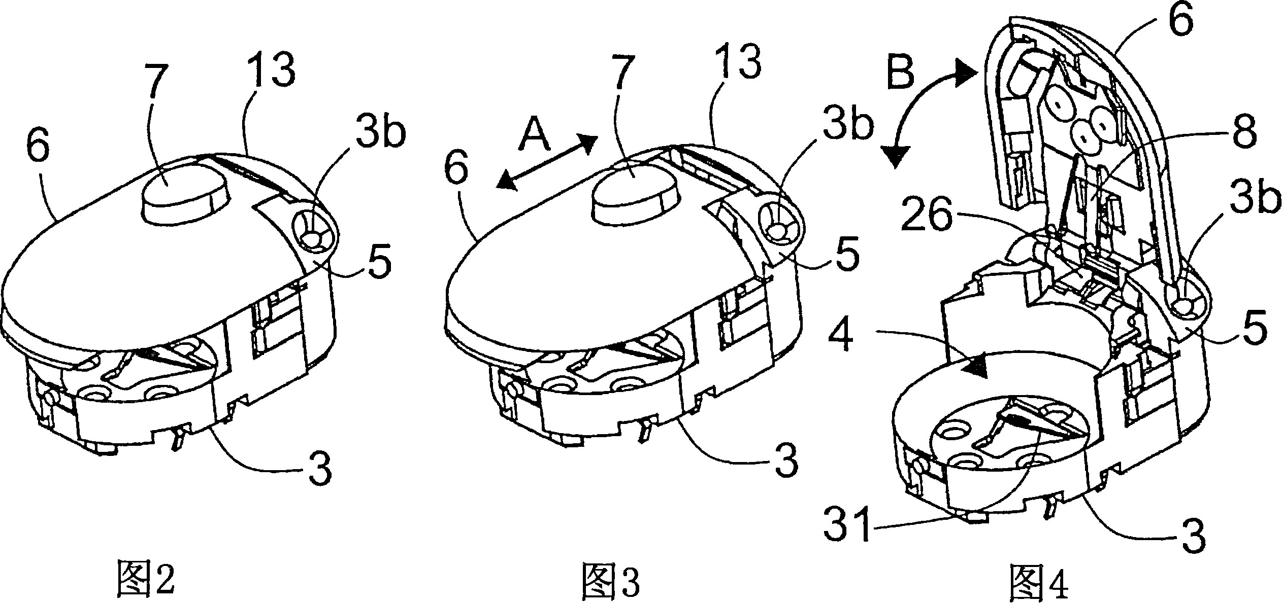 Hinge device used for hearing aid