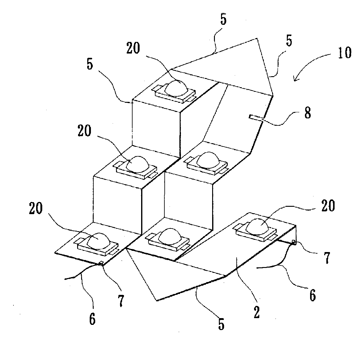 Three-Dimensional Wiring Body for Mounting Electronic Component and Electronic Component Mounting Structure