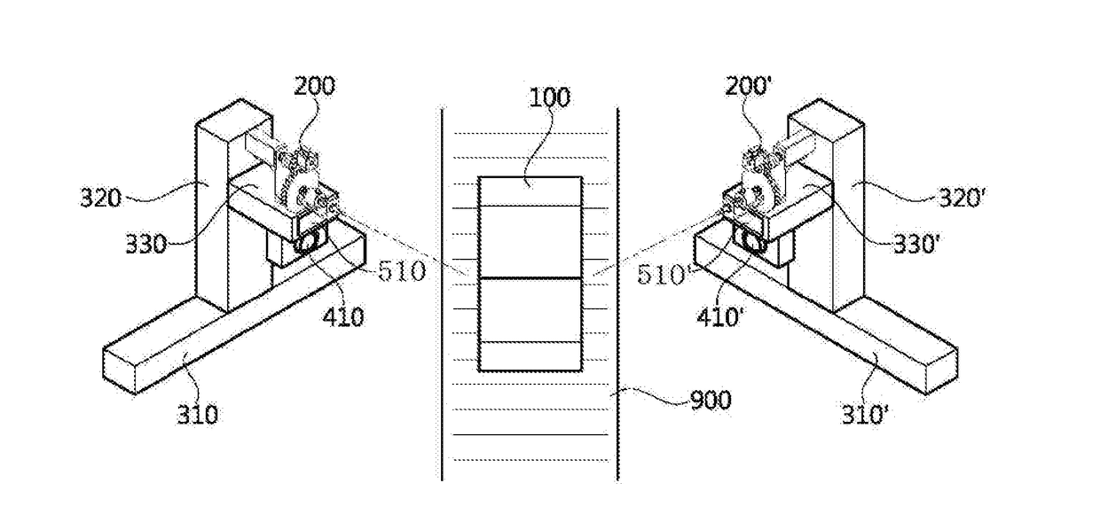 Fastening device for units in vehicle