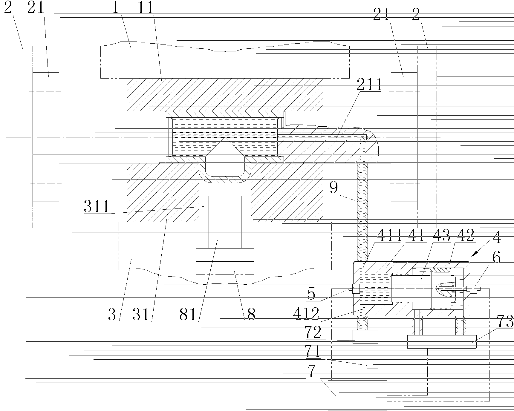 Extrusion molding technology of three-way pipe extrusion molding device