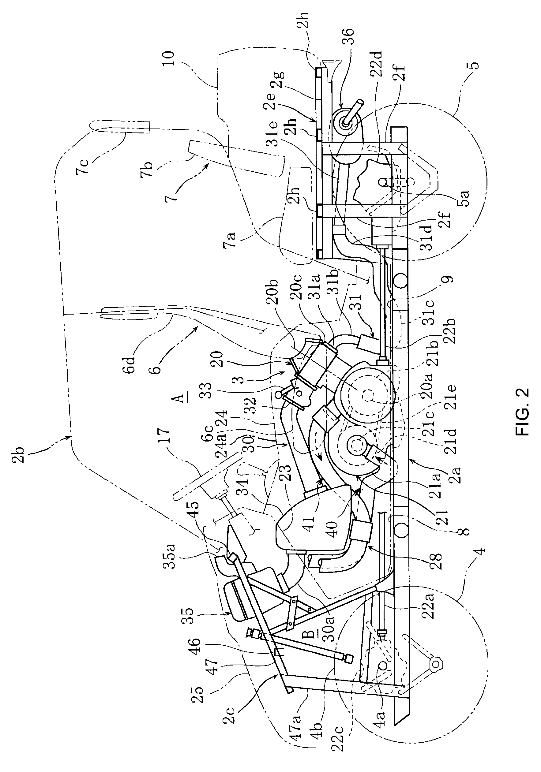 All terrain vehicle with improved air intake