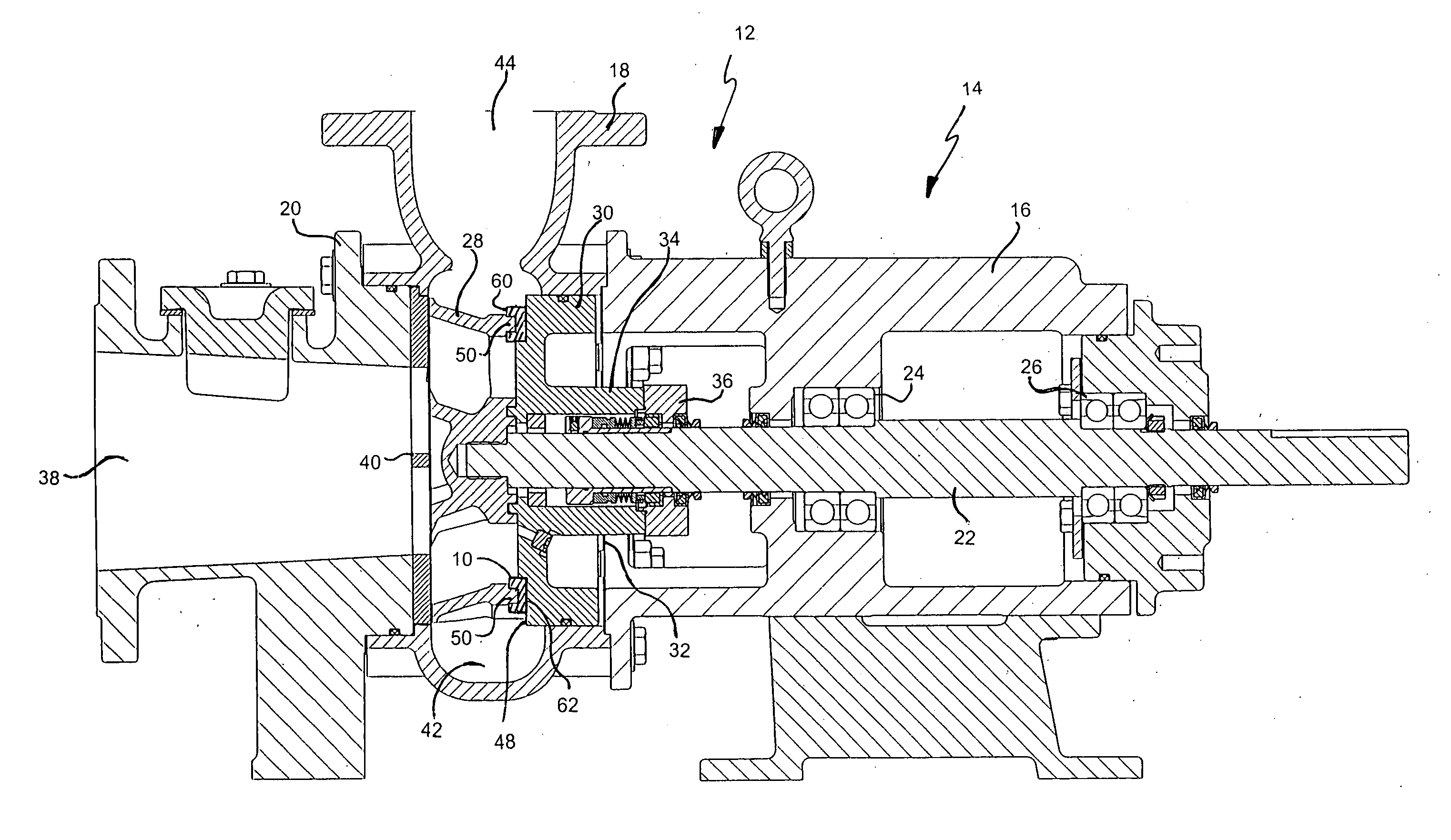 Cutting ring element for a centrifugal chopper pump