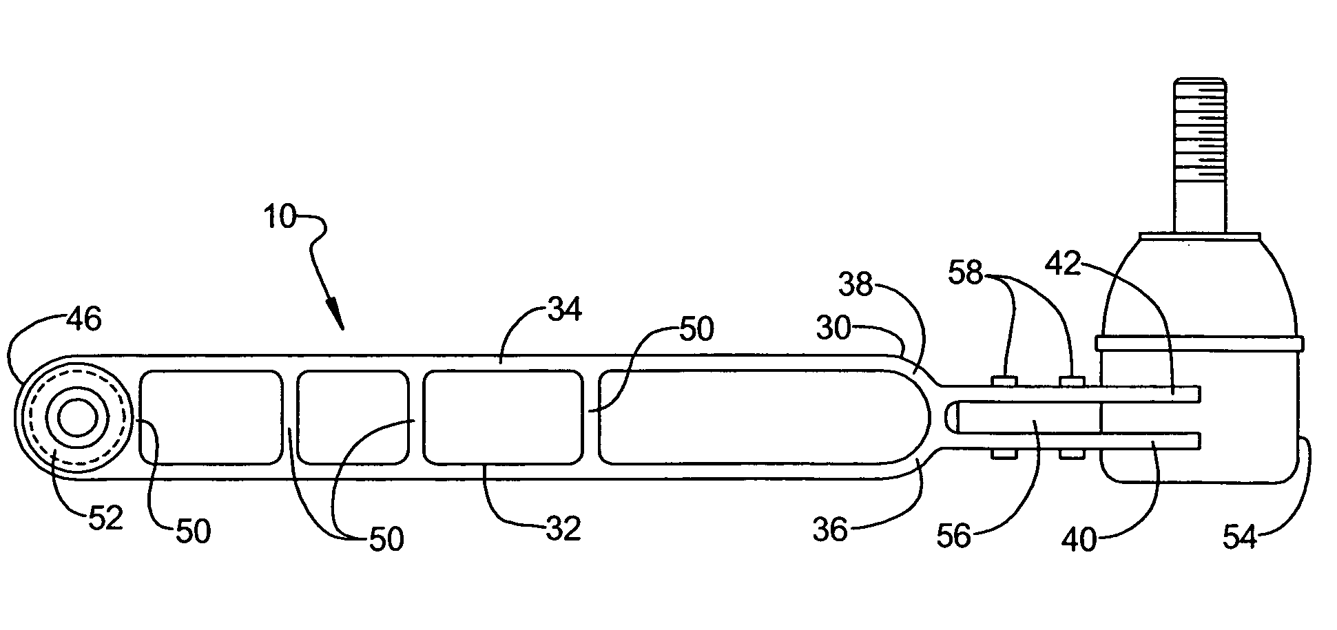 Suspension control arm assembly for vehicles