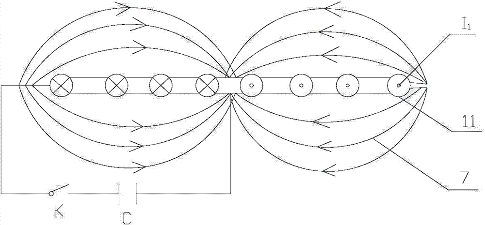 Magnetic impulse warm-hot dynamic drive forming device and forming method for titanium alloy plate