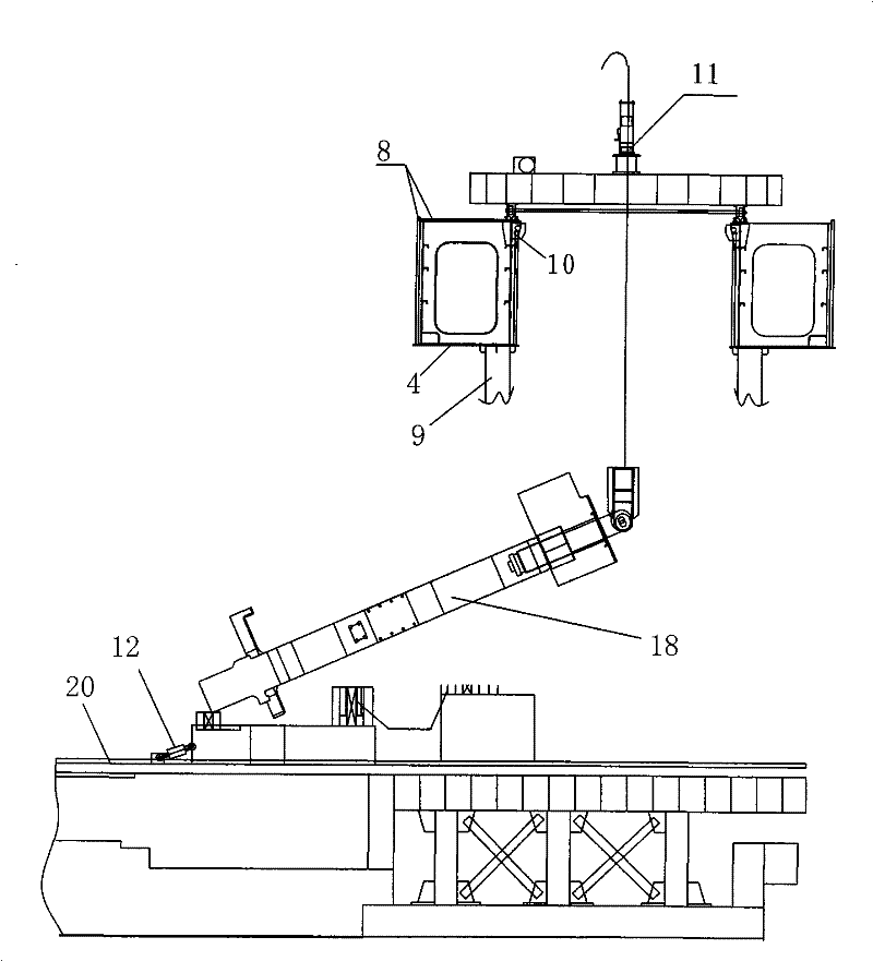 Method for continuously hoisting rolling mill housings by hydraulic pushing and lifting