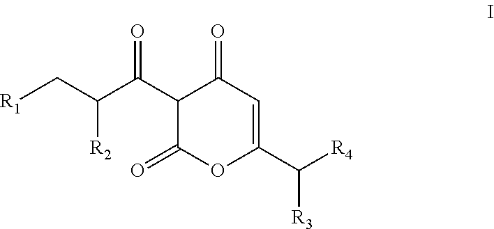 Arylpropionyl-alpha-pyrone antibacterial agents