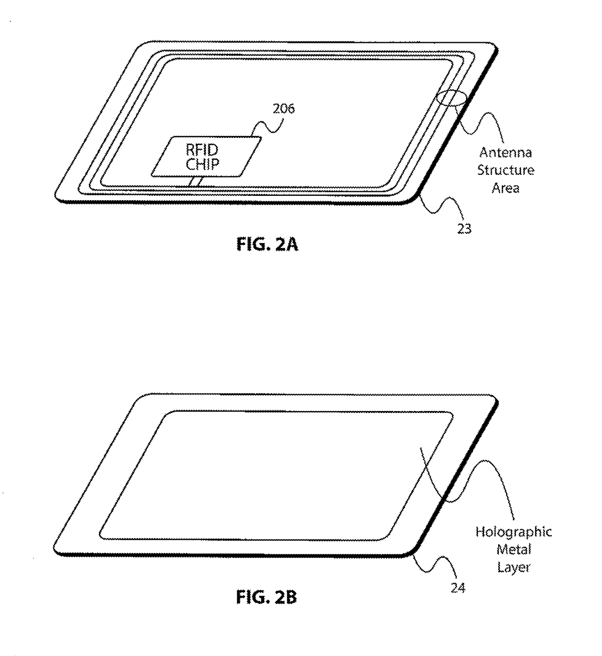 Card with metal layer and an antenna