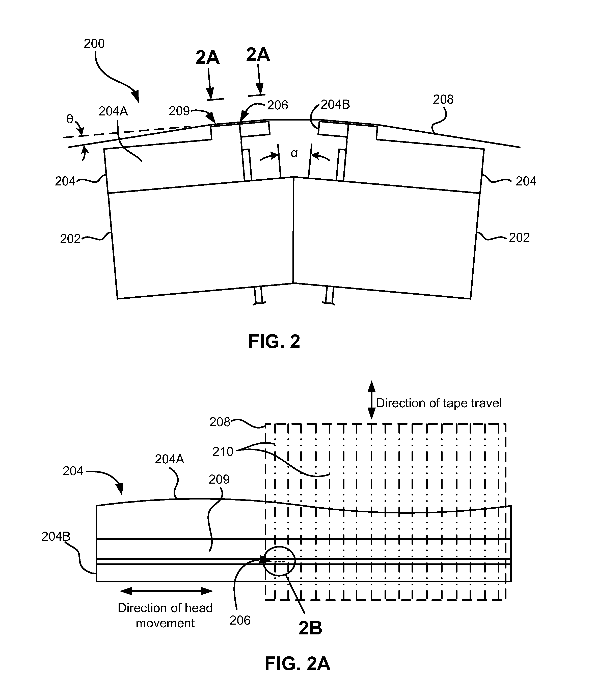 Quasi-statically oriented head for recording non-legacy formats