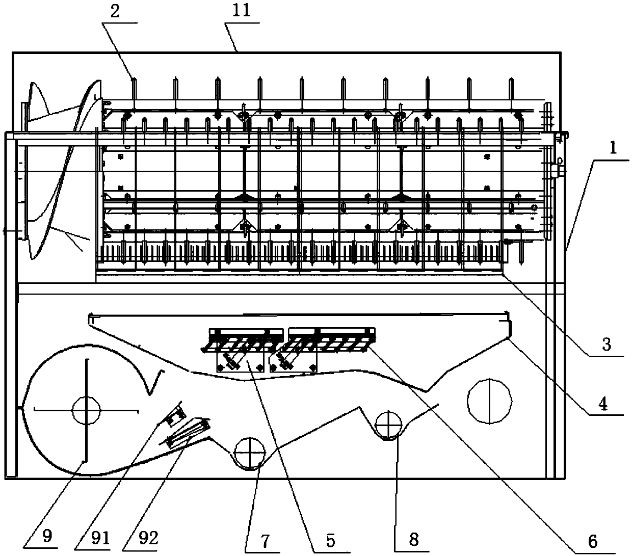 All-feeding type combine-harvester threshing device