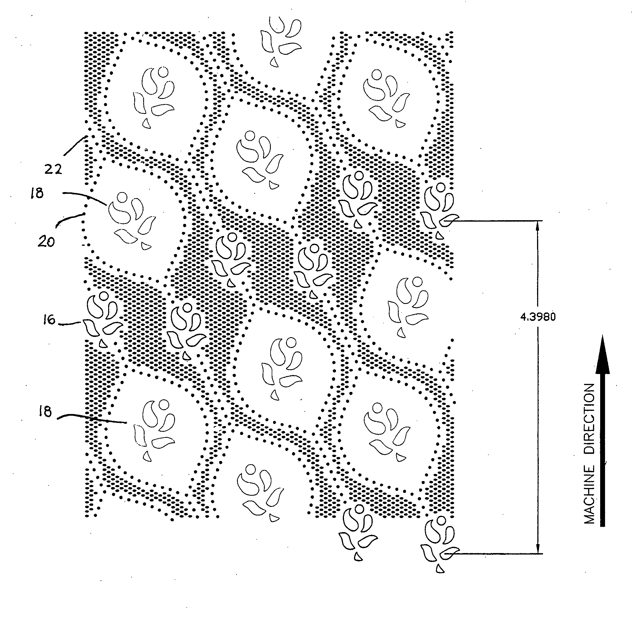 Tissue product with mixed inclination embosses