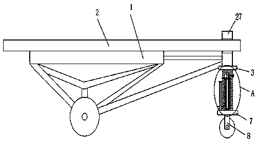 Vehicle special for transporting transmission cement pole in mountainous area