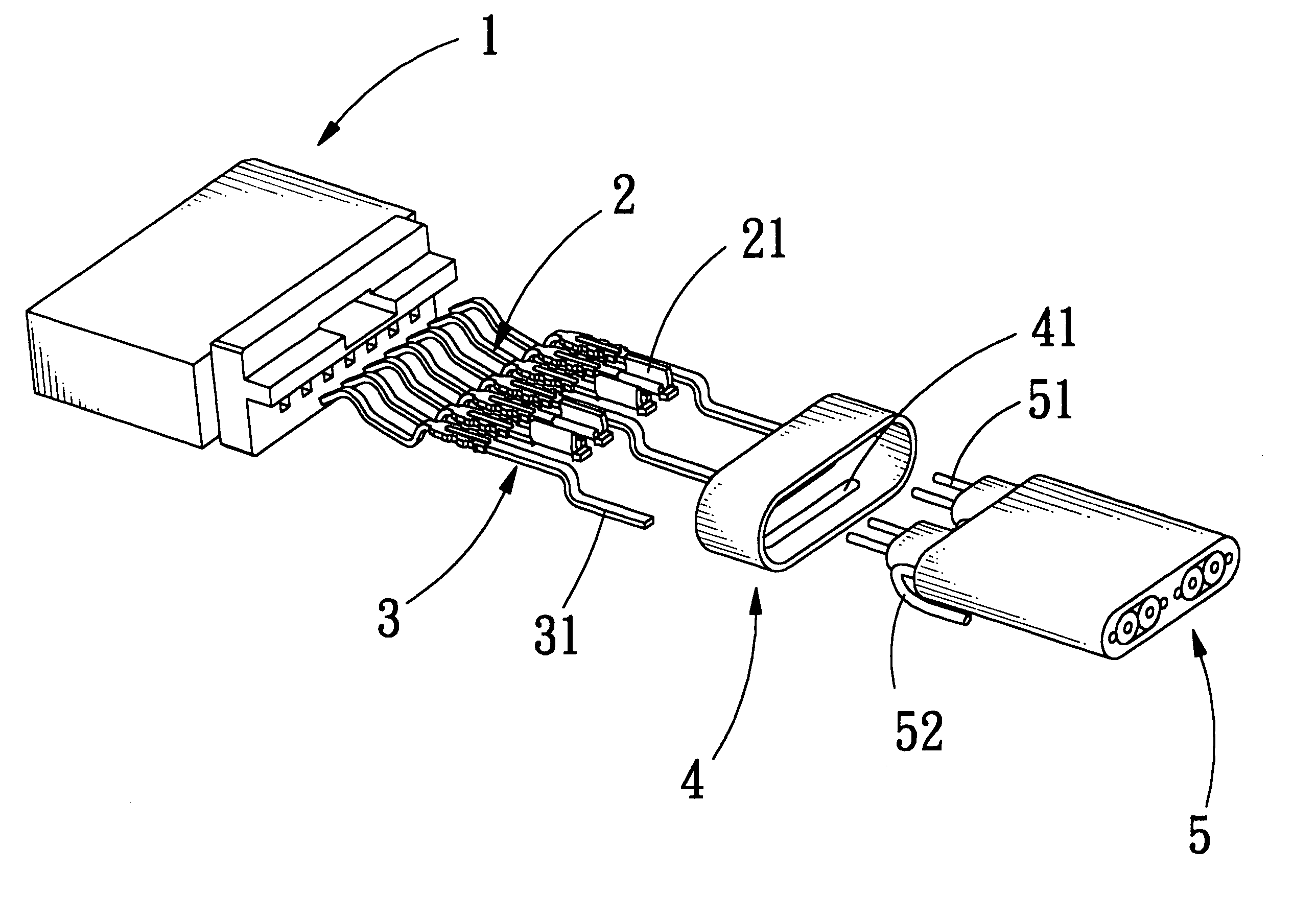 Grounding structure of an electrical connector