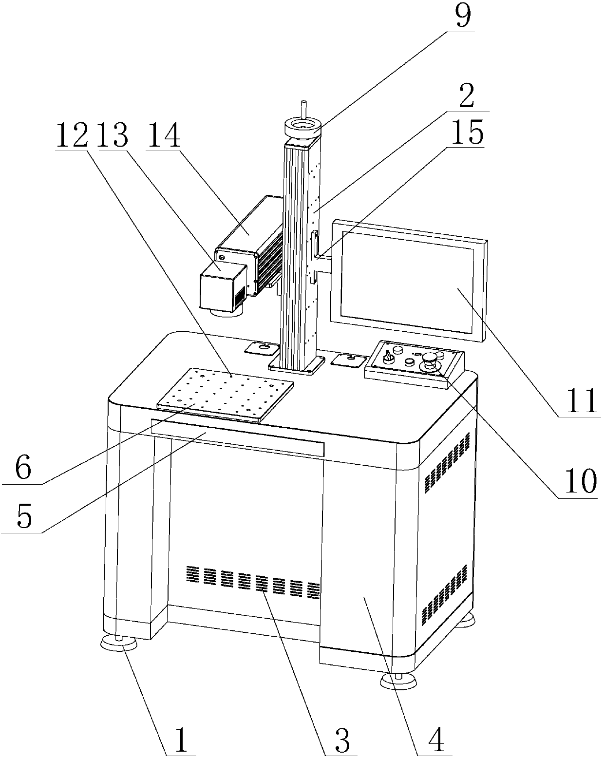 Laser marking machine capable of adjusting height of scanning head