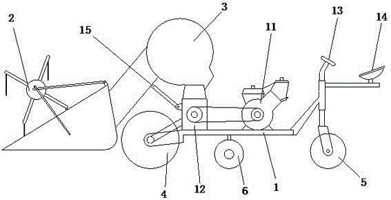 Rhombus four-wheel ratoon rice harvester capable of avoiding rice stubbles and using method thereof