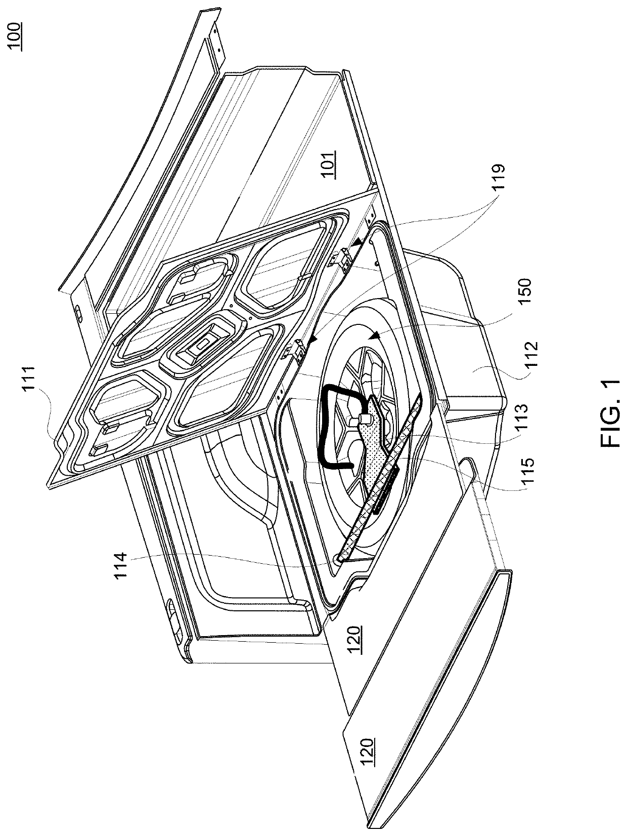 Rotating spare tire lift system