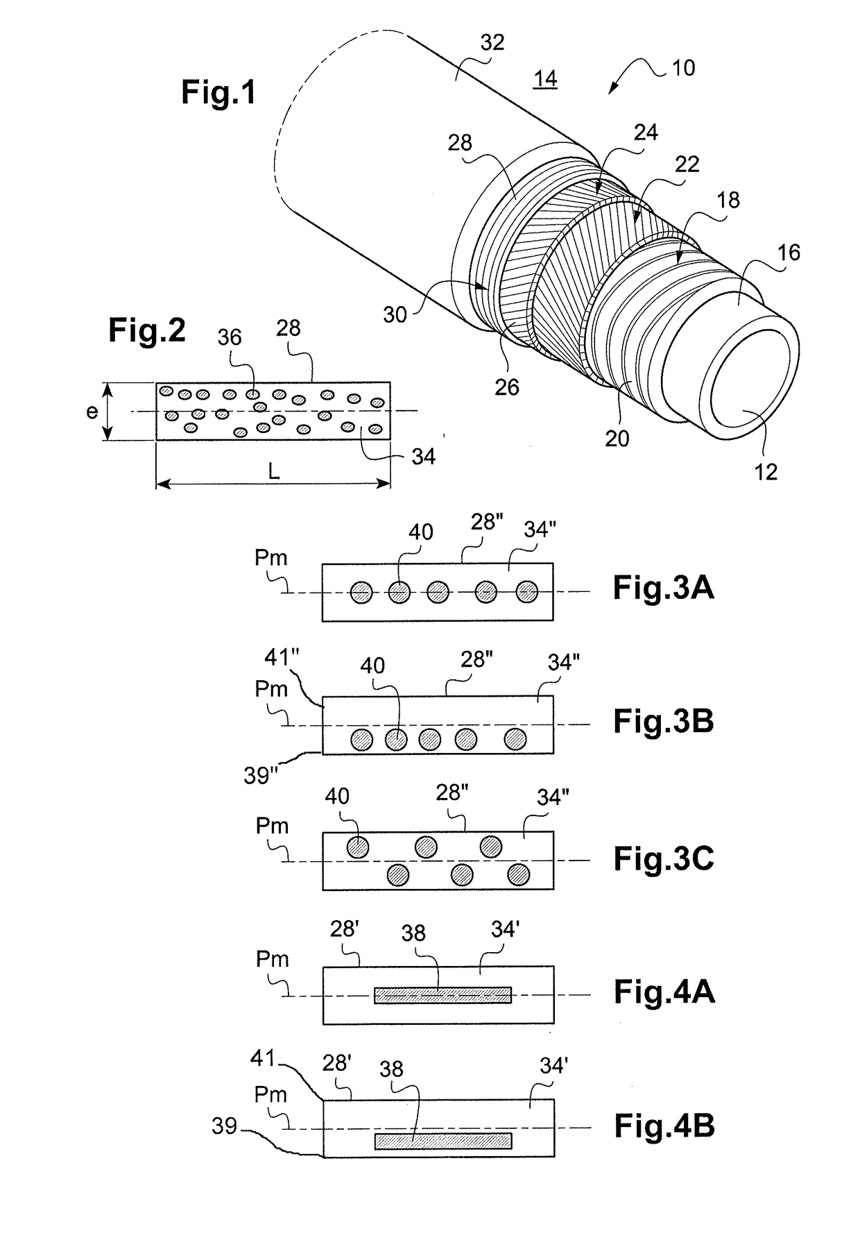 Tubular pipe with a composite holding strip