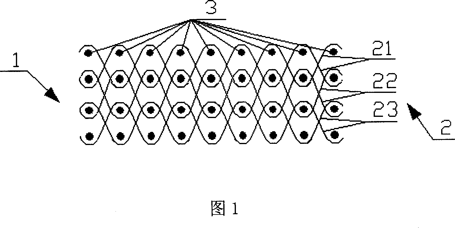 Weaving process in three-dimensional conic-casing loom and its product