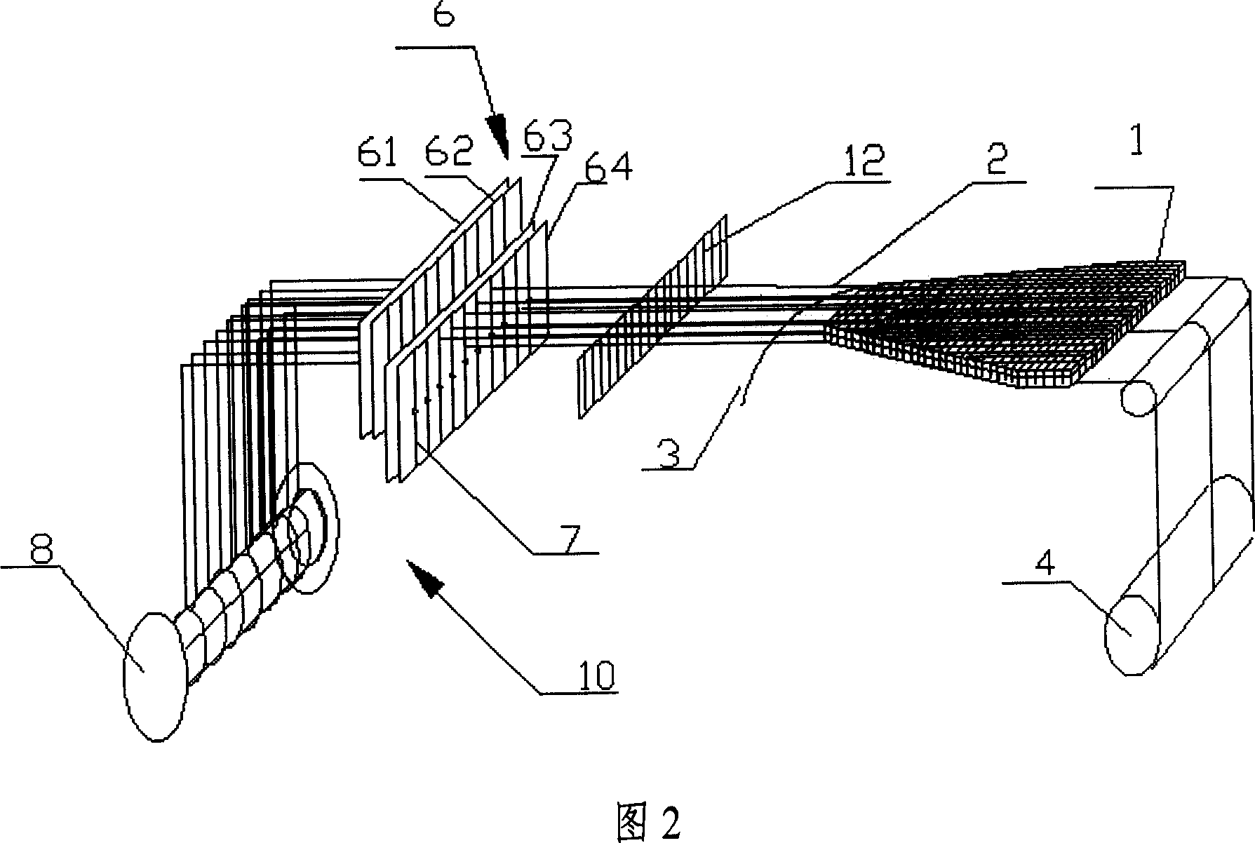 Weaving process in three-dimensional conic-casing loom and its product