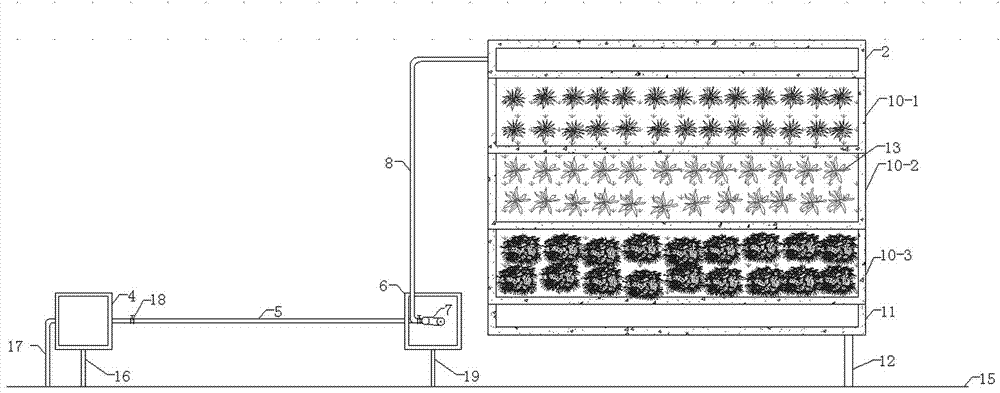 Unpowered stepped type purification system for ecological revetment of river channel