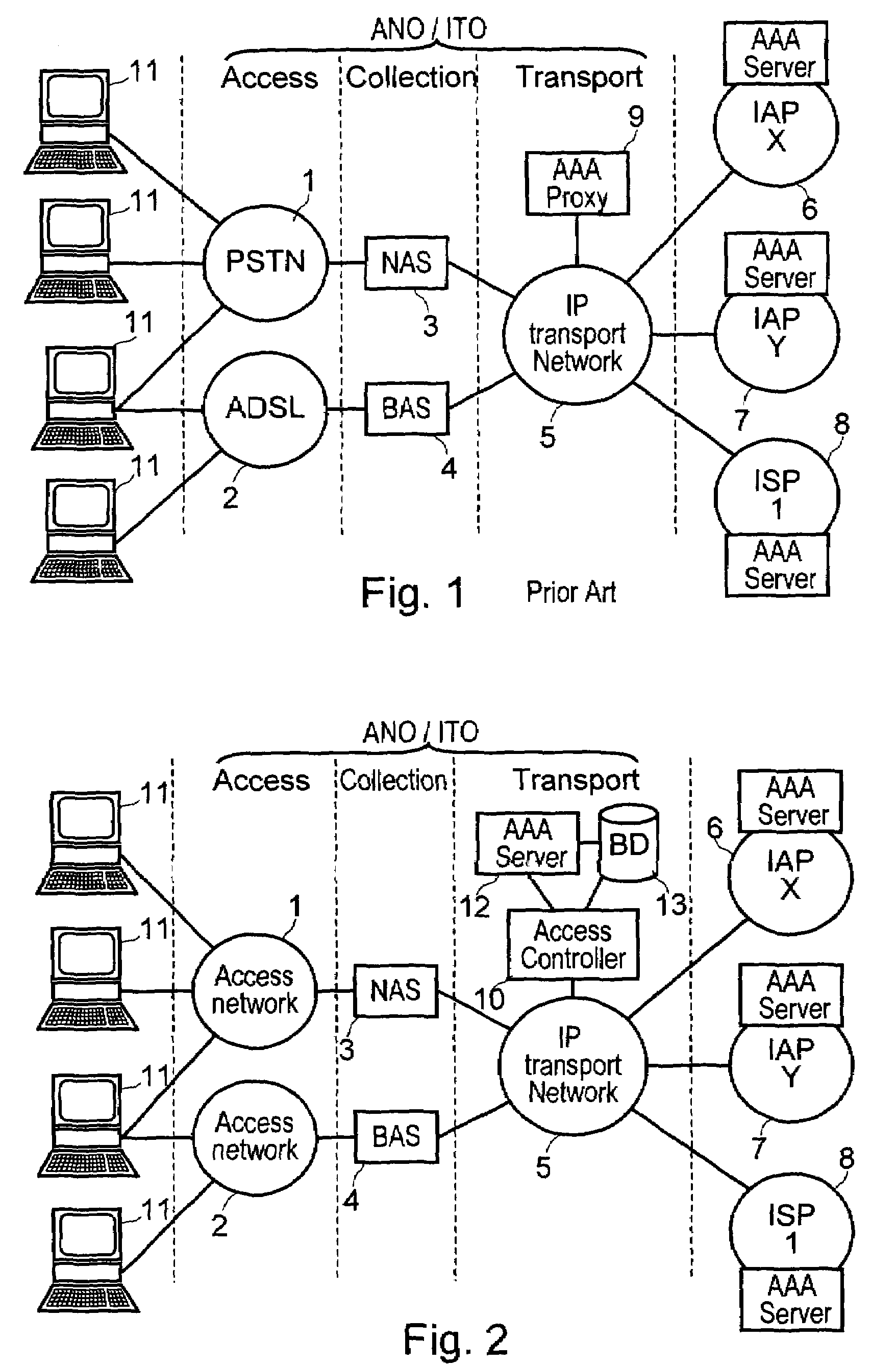 Method and a system for authenticating a user at a network access while the user is making a connection to the Internet