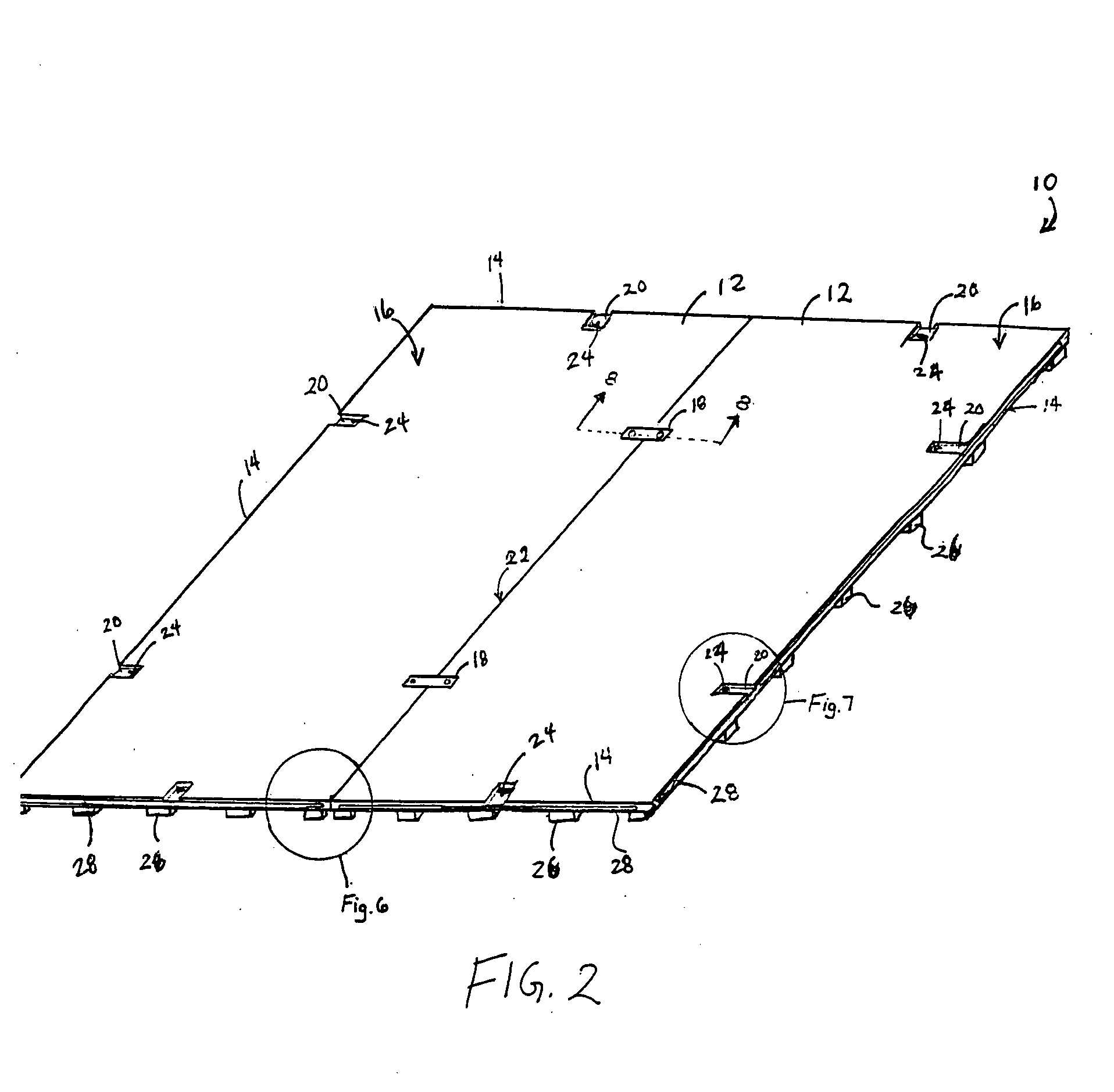 Attachment system for a modular flooring assembly