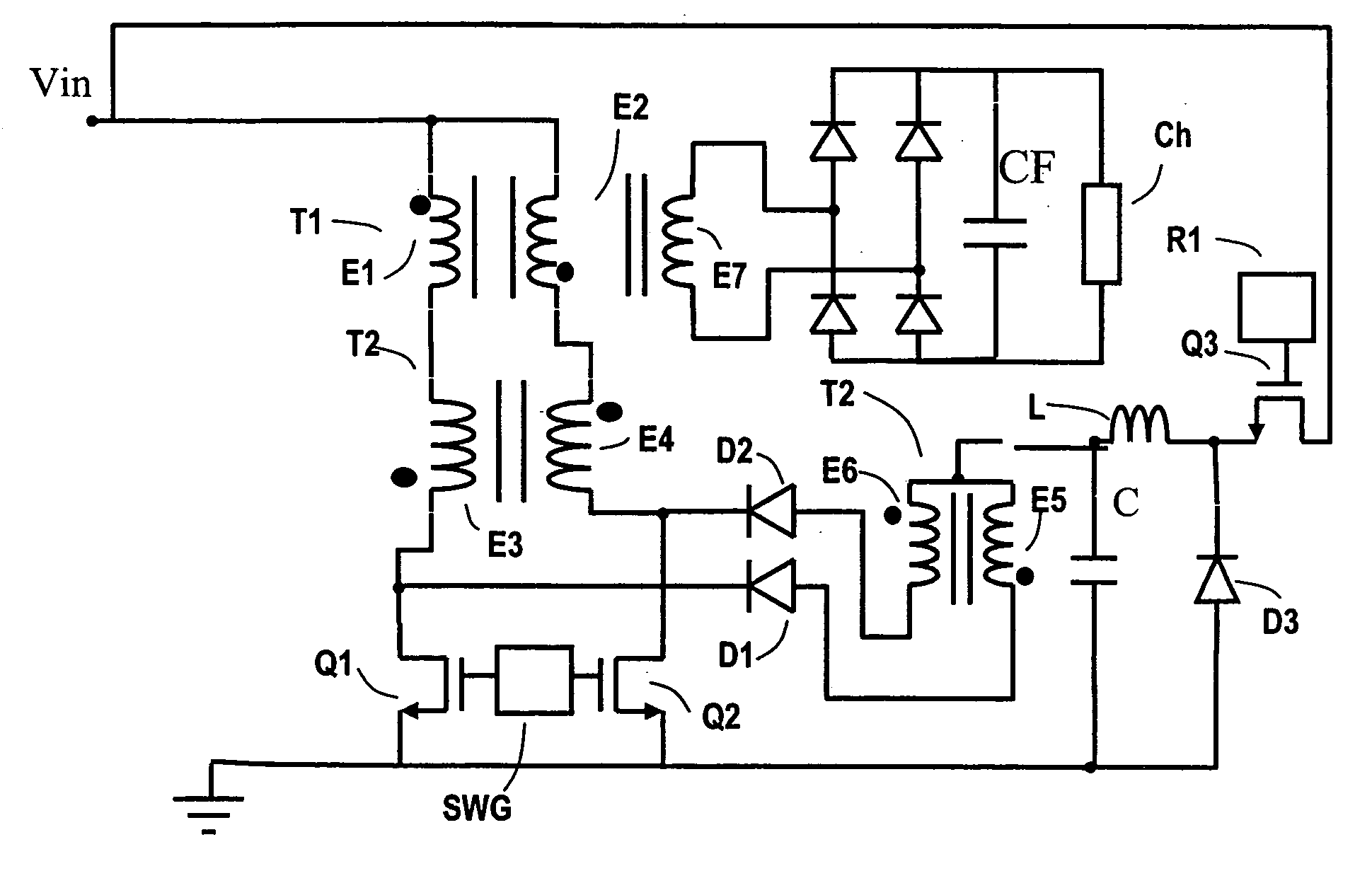 Voltage regulator converter without switching losses