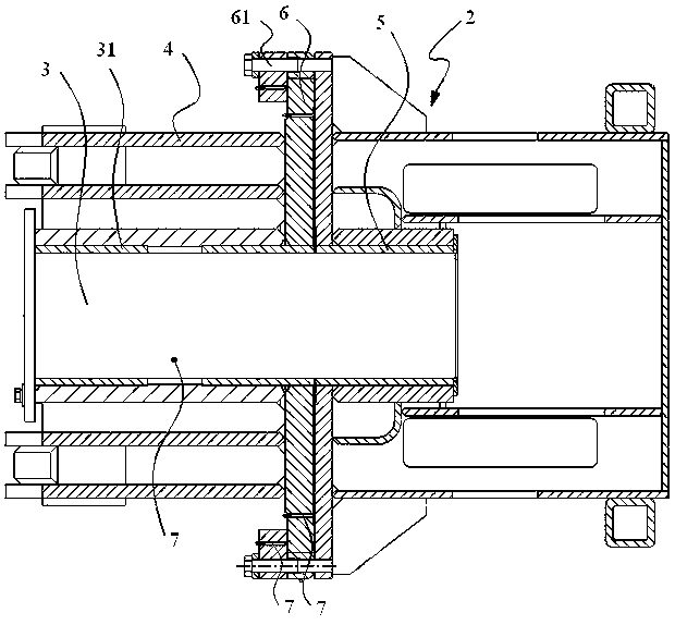 Disc connecting mechanism with multi-shaft sleeve supporting, rotary drilling rig and working method for rotary drilling rig