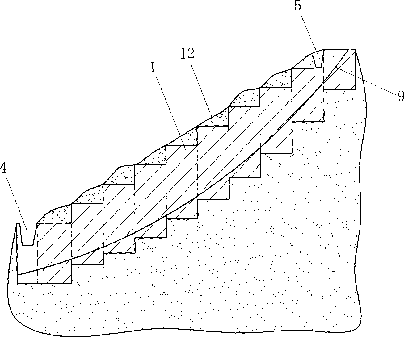 Method for preventing and managing rock/upper side slope