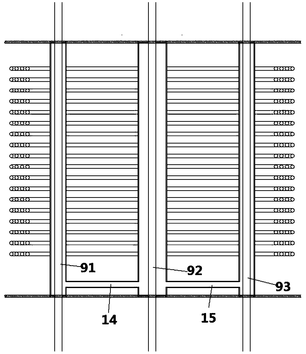 Temperature control method for opening and closing of three valves of four-fluid heat exchanger