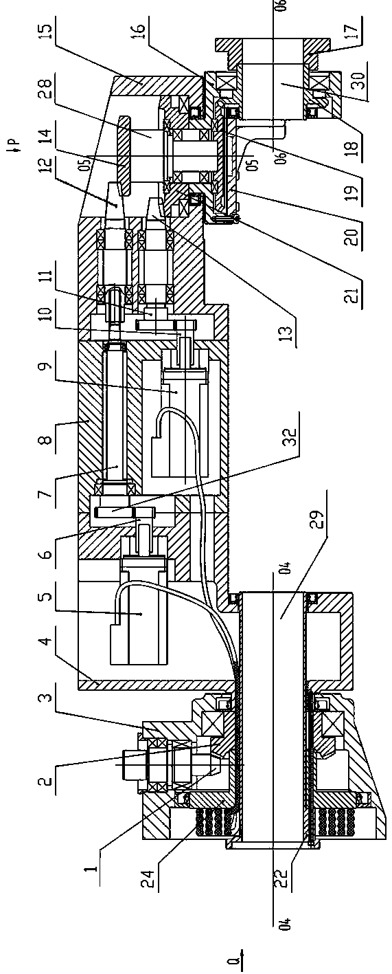 Hollow forearm and wrist structure for low-load industrial robot