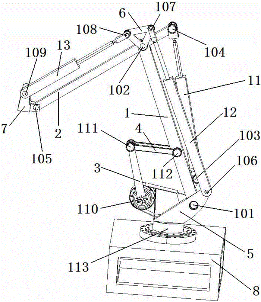 Controllable mechanism type stacking robot driven by electric push cylinders