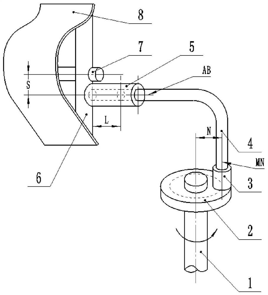 A crank-floating cabin door actuating mechanism