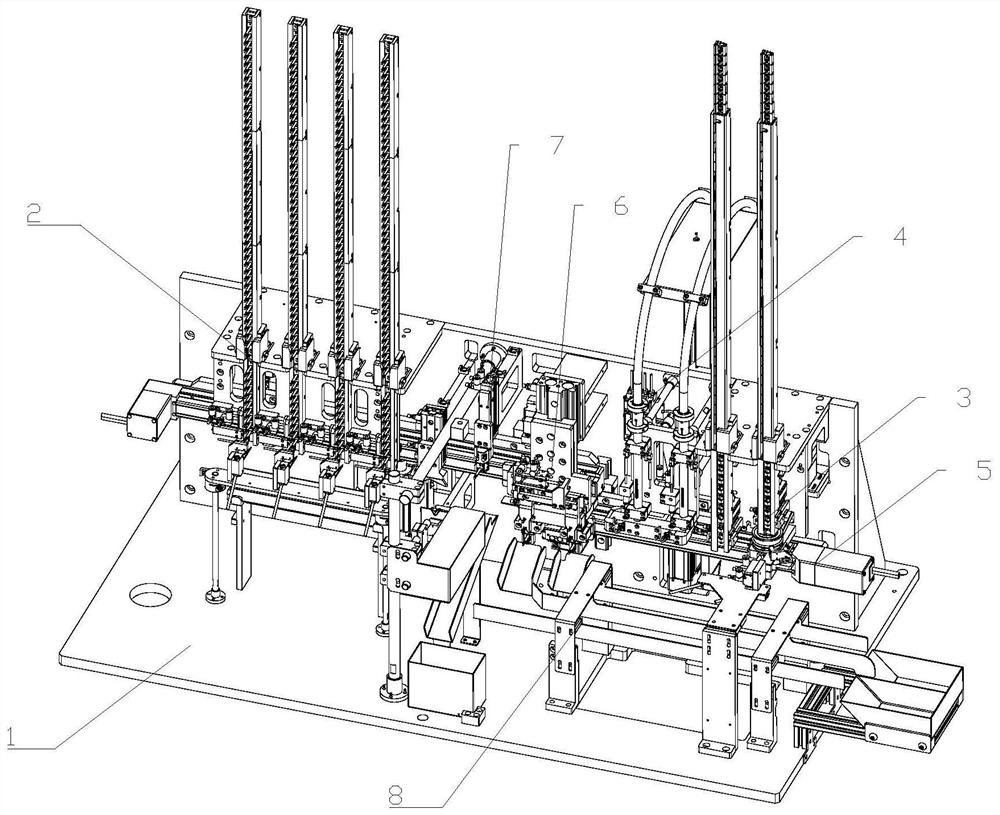 Carbon crystal feeding device and feeding method for motor carbon brush and motor carbon brush assembling equipment