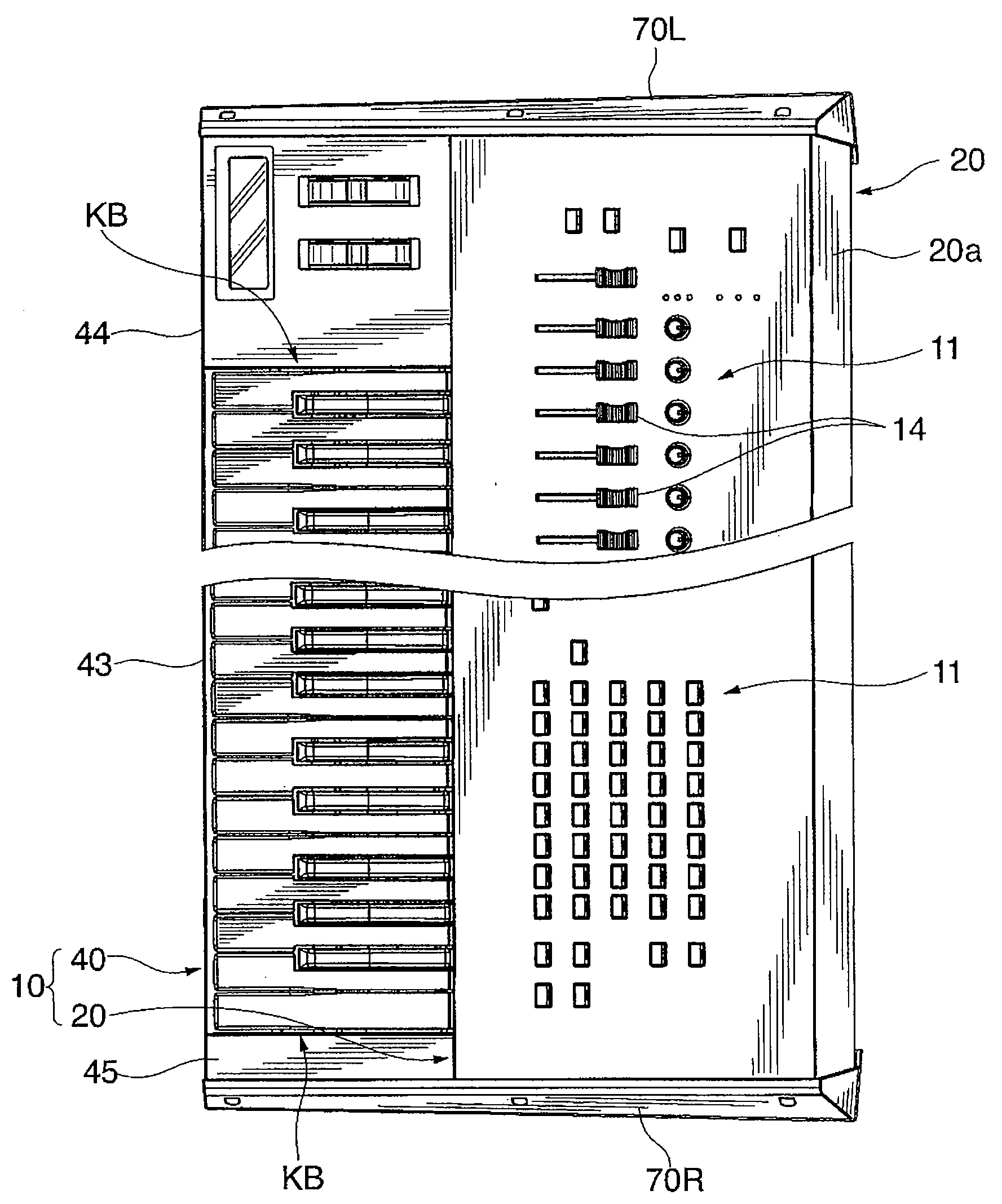 Housing Structure of Electronic Keyboard Musical Instrument