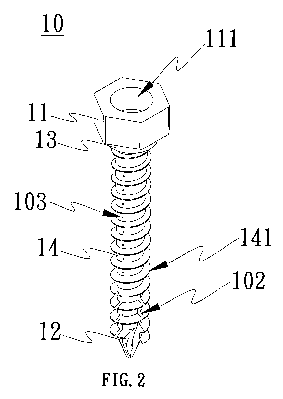 Expansion screw set and hollow nail and interior nail thereof