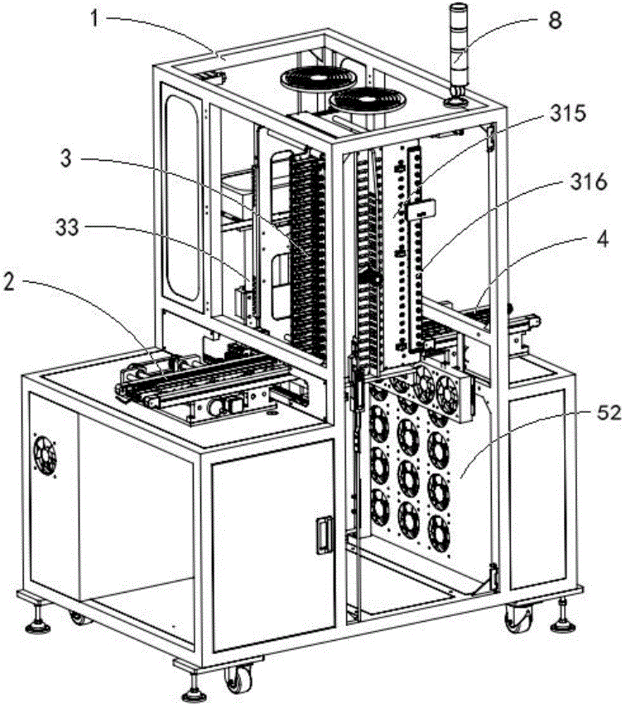 Online automatic storing and cooling device