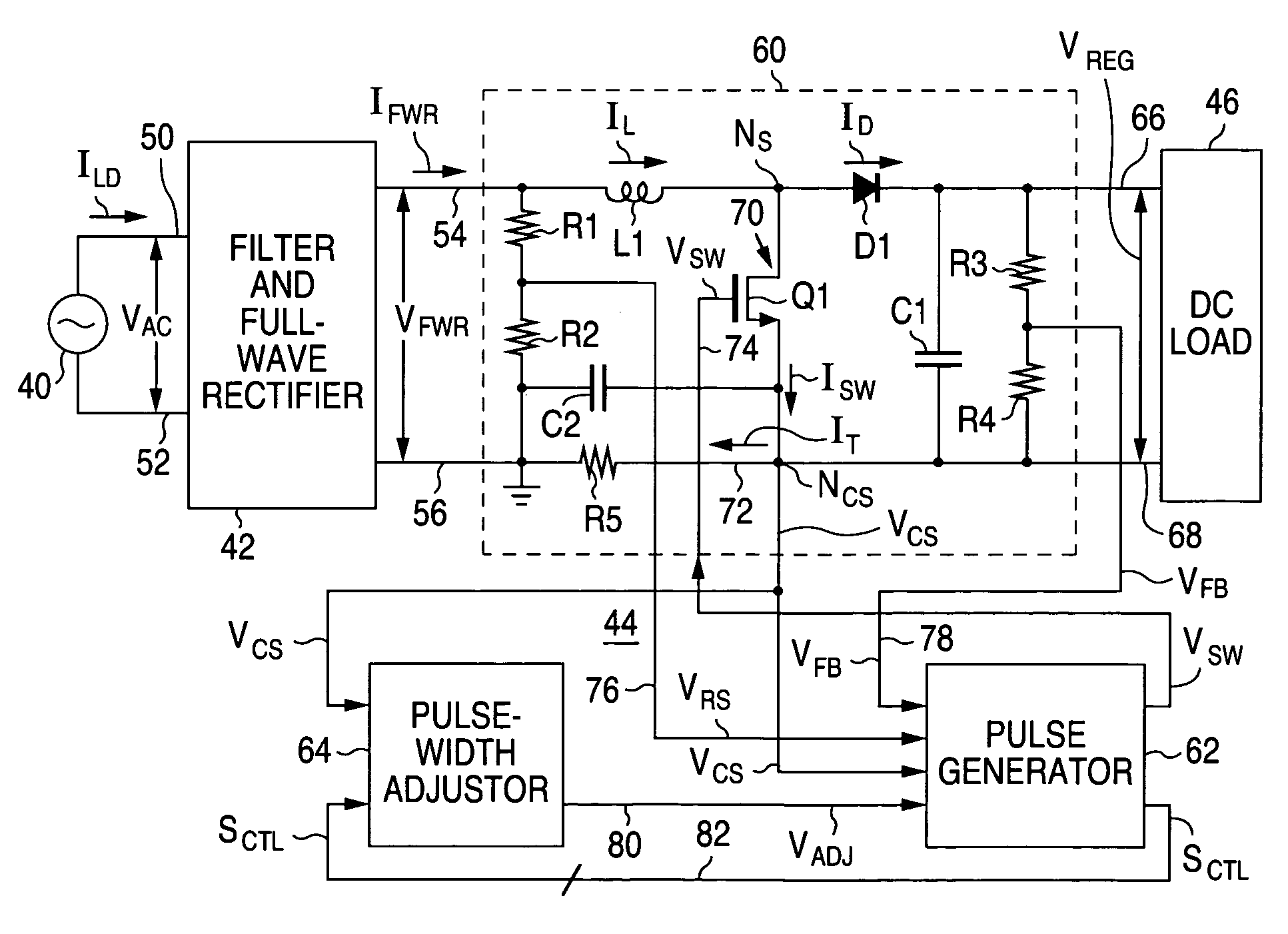 Power factor correction by measurement and removal of overtones