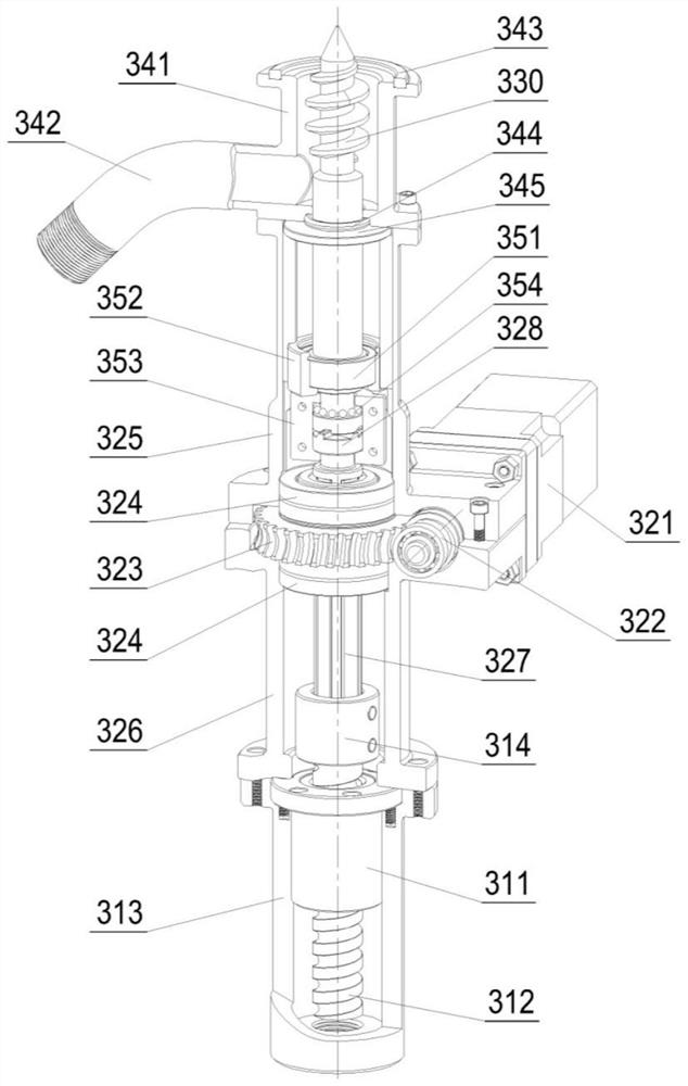 Drain hole equipment of electrical spiral cone rod protrusion oil tank