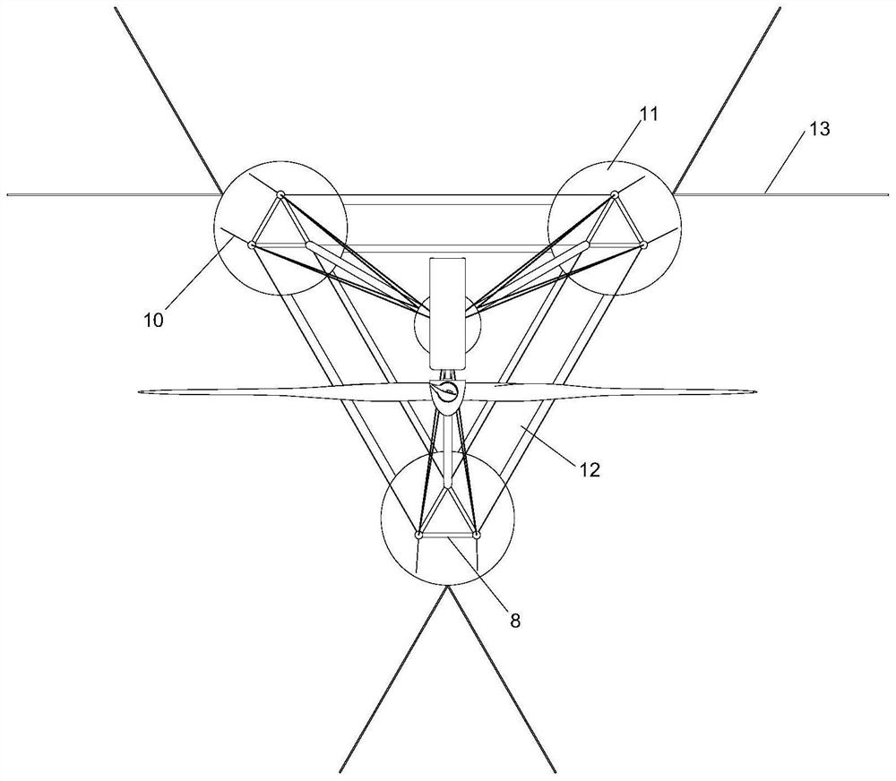 Truss inhaul cable type floating offshore wind turbine generator structure