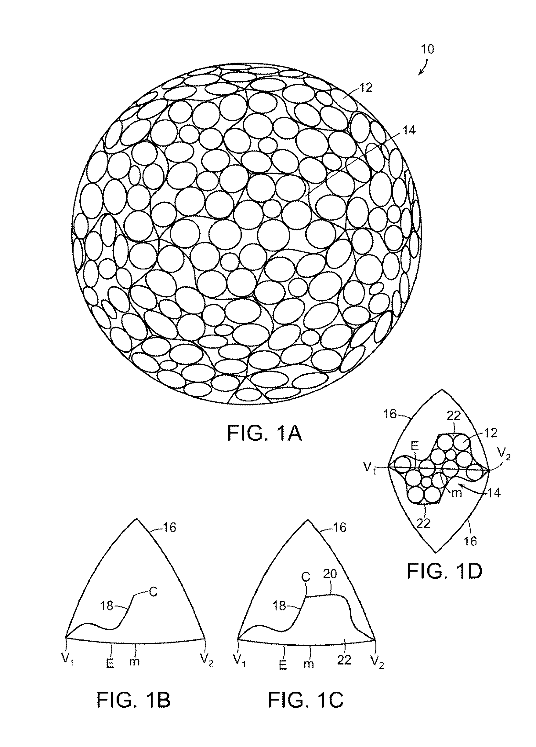 Dimple patterns for golf balls