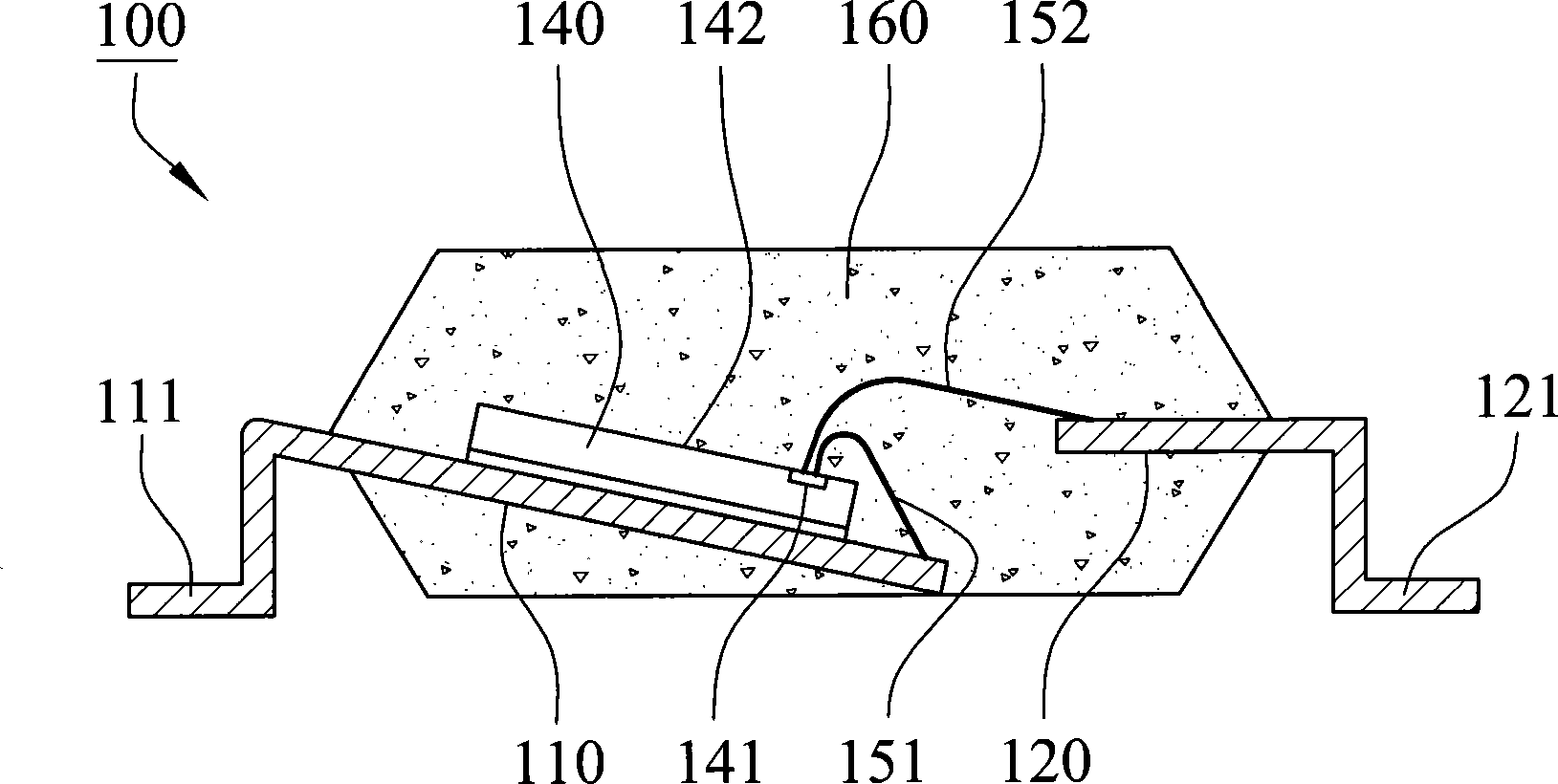 Semiconductor encapsulation structure by taking lead frame as substrate and applicable lead frame thereof