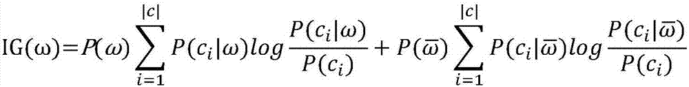 Information gain-based English social media account number classification method