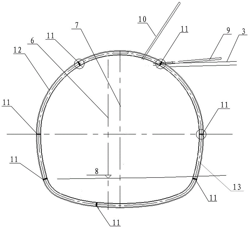 Construction method of opening for allowing highway tunnel parallel pilot tunnel to enter cross passage