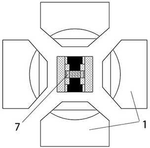 The primary pressure lifting device of the hinged six-sided top press