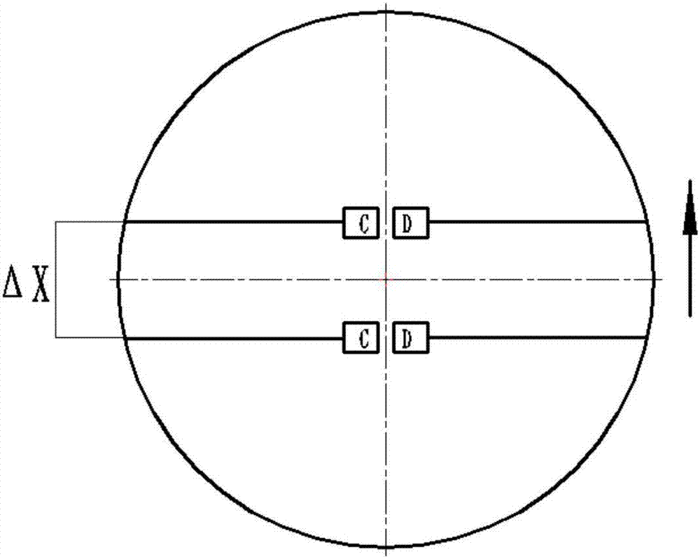 Detecting device and detecting method for measuring outer diameter and the inner diameter of wheel of motor train