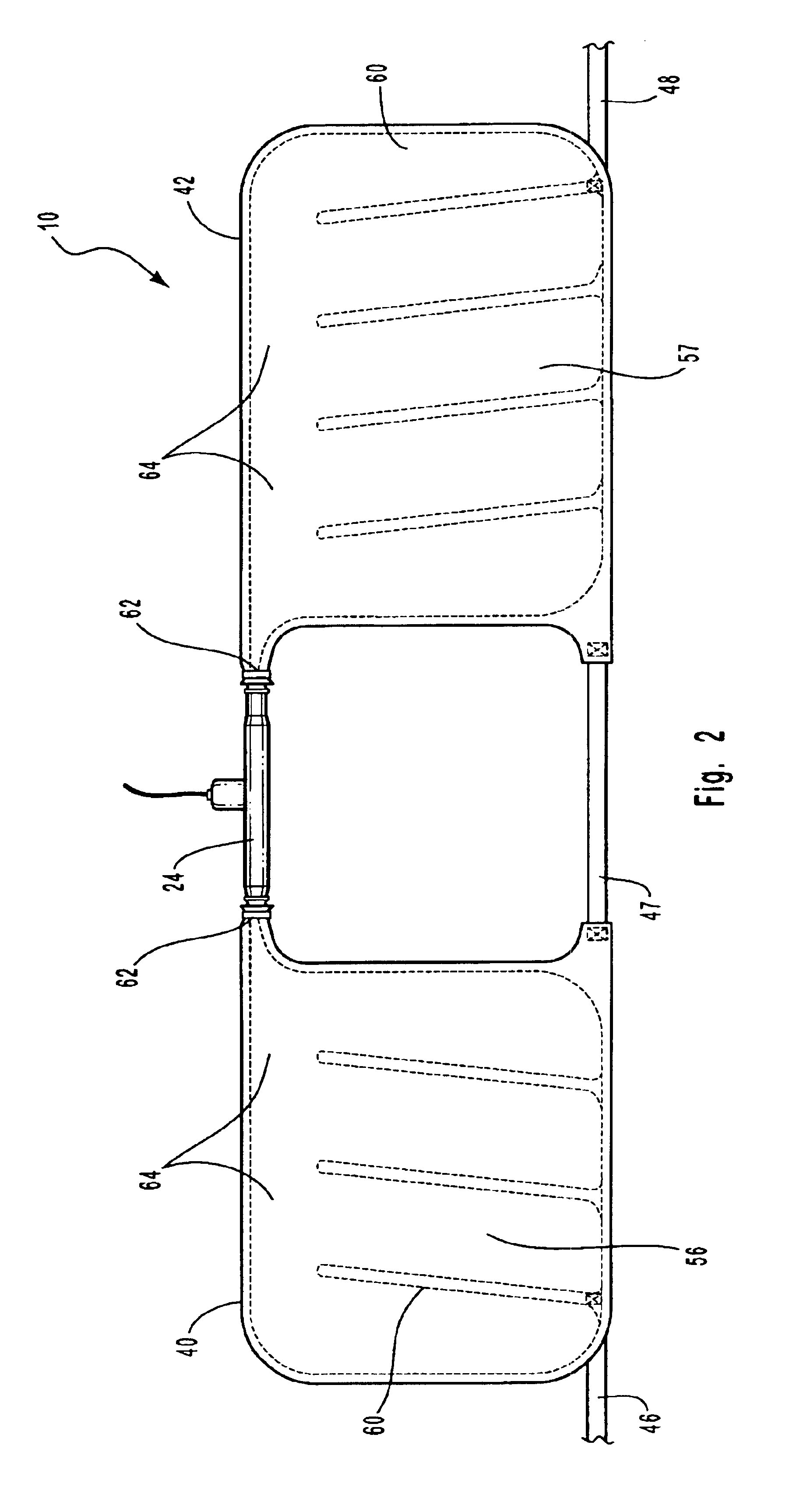 Inflatable curtain module for use in a vehicle