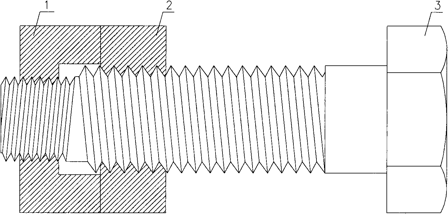 Check bolt with left-handed threads